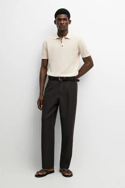 Massimo Dutti 100% Cotton Button In Cream