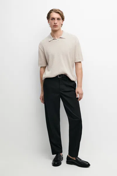 Massimo Dutti 100% Cotton Cable In Neutral