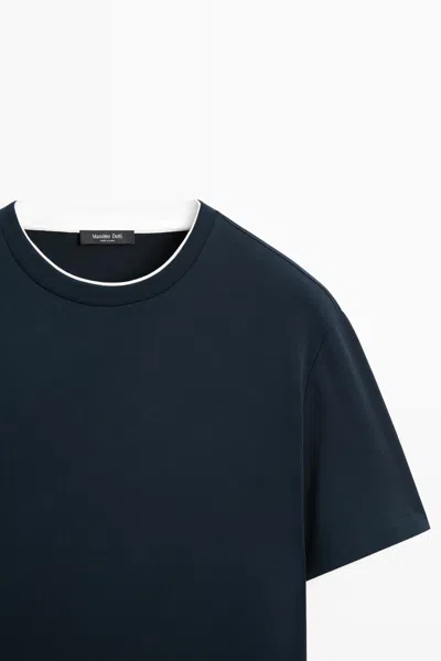 Massimo Dutti 100% Cotton Double In Blue