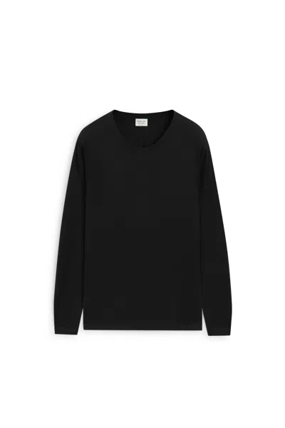 Massimo Dutti Camiseta Manga Larga 100% Algodón In Black