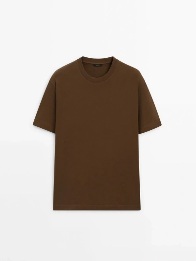 Massimo Dutti Shirt Aus Reiner Mittelschwerer Baumwolle Mit Weitem Bein In Brown