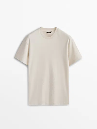 Massimo Dutti Shirt Aus Reiner Mittelschwerer Baumwolle Mit Weitem Bein In Gebrochen Weiss