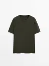 Massimo Dutti Shirt Aus Reiner Mittelschwerer Baumwolle Mit Weitem Bein In Khaki