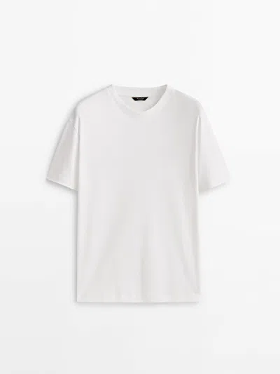 Massimo Dutti Shirt Aus Reiner Mittelschwerer Baumwolle Mit Weitem Bein In Weiss