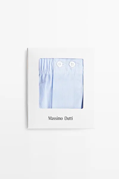 Massimo Dutti 100% Cotton Micro In Blue