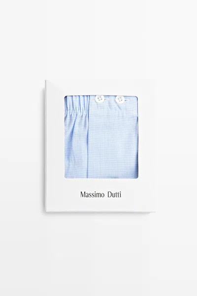 Massimo Dutti 100% Cotton Micro In Blue