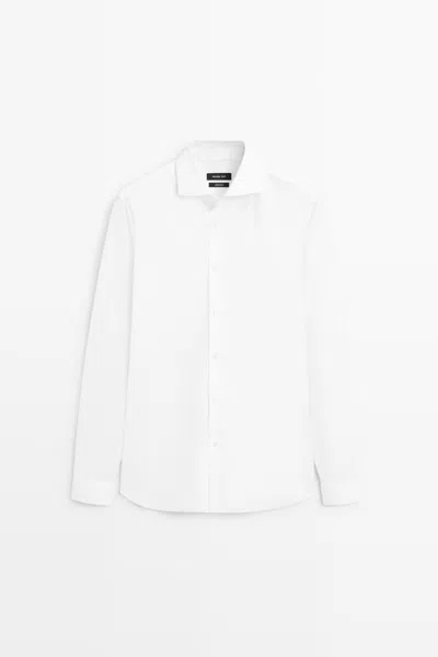 Massimo Dutti 100% Cotton Regular Fit Shirt In White