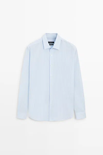 Massimo Dutti 100% Cotton Regular Fit Striped Shirt In Multi