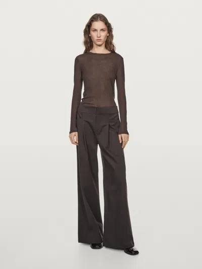 Massimo Dutti 100% Cotton Semi In Brown