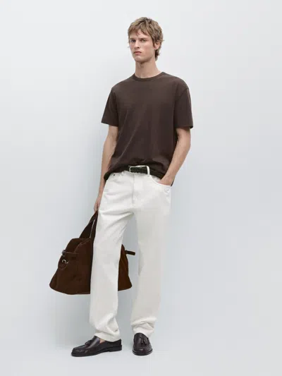 Massimo Dutti 100% Cotton Short In Brown