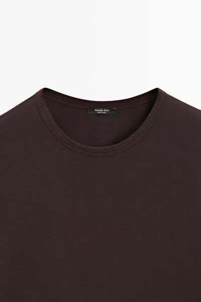 Massimo Dutti 100% Cotton Short In Brown