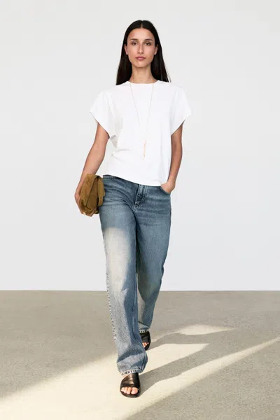 Massimo Dutti 100% Cotton Short Sleeve T In White