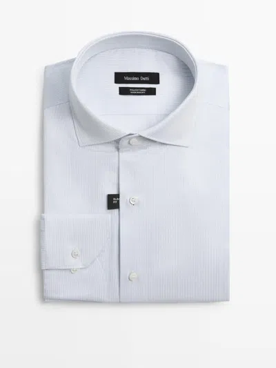 Massimo Dutti 100% Cotton Slim Fit Shirt In White