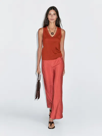 Massimo Dutti 100% Cotton Strappy V In Multi