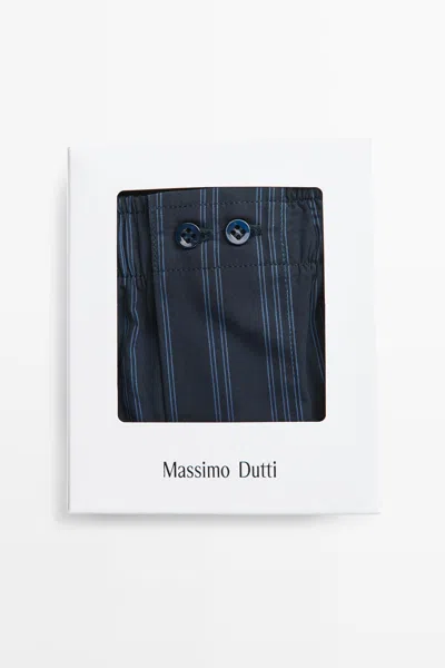 Massimo Dutti 100% Cotton Striped Boxers In Multi