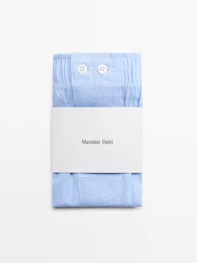 Massimo Dutti 100% Cotton Striped Boxers In Multi
