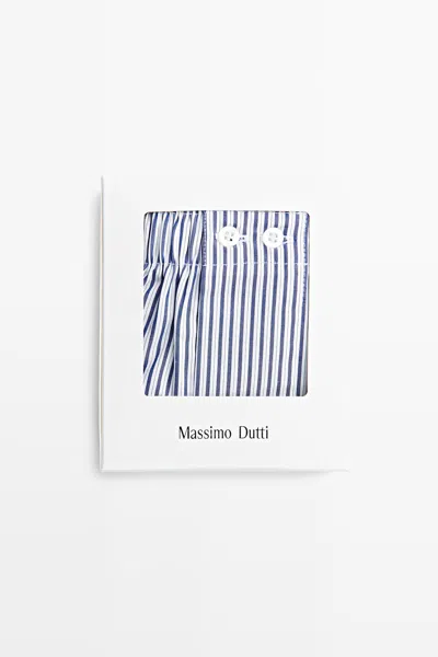 Massimo Dutti 100% Cotton Striped Boxers In Multi