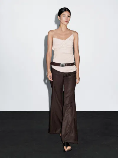 Massimo Dutti 100% Cotton Top With Asymmetric Neckline In White