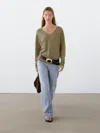 Massimo Dutti 100% Linen Long Sleeve Knit Sweater In Brown