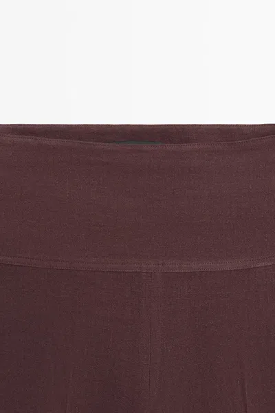 Massimo Dutti 100% Linen Mid In Purple