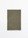 Massimo Dutti Halstuch Aus 100% Leinen In Pale Green