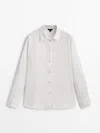 Massimo Dutti Hemd Aus Reinem Leinen In Weiss