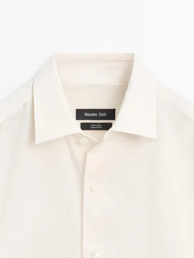 Massimo Dutti 100% Linen Shirt In White