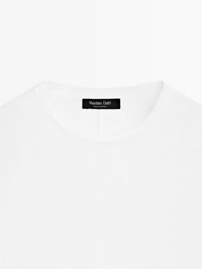 Massimo Dutti 100% Linen Short Sleeve T In Multi