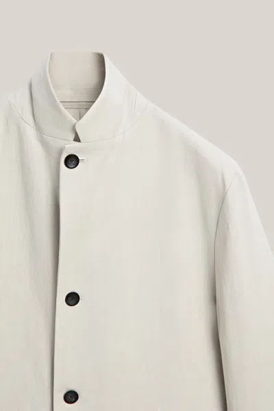 Massimo Dutti 100% Linen Suit Blazer With Pocket Detail In White
