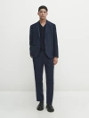 Massimo Dutti Anzughose Aus Reinem Leinen In Marineblau