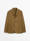 MASSIMO DUTTI 100% LINEN TWILL BLAZER