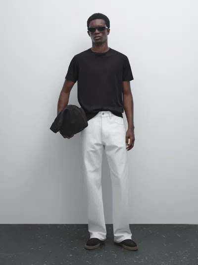 Massimo Dutti 100% Mercerised Cotton T In Multi