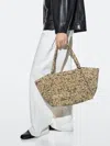 Massimo Dutti 100% Raffia Mid In Brown