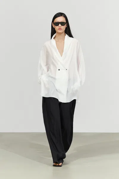 Massimo Dutti 100% Silk Tuxedo In White
