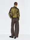 Massimo Dutti 100% Wool Barrel Fit Trousers In Gold