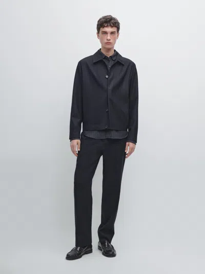 Massimo Dutti 100% Wool Corduroy In Blue