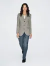 Massimo Dutti 100% Wool Houndstooth Blazer In Multi