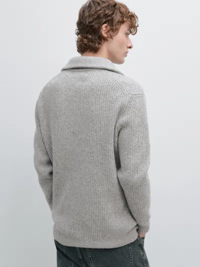 Massimo Dutti 100% Wool Mock Neck Jumper In Multi