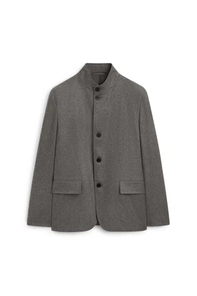 Massimo Dutti Sobrecamisa 100% Lana Look Completo In Gray