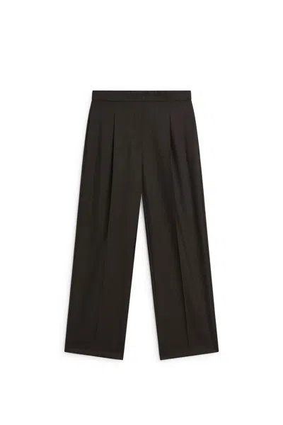 Massimo Dutti Pantalón Recto 100% Lana In Brown