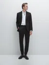 Massimo Dutti 100% Wool Suit Trousers In Multi
