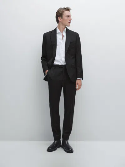 Massimo Dutti 100% Wool Suit Trousers In Multi