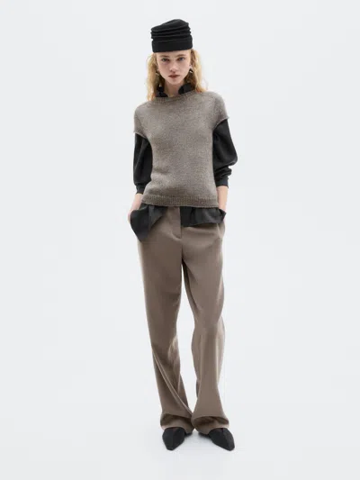Massimo Dutti 100% Wool Tailored Fit Trousers In Multi