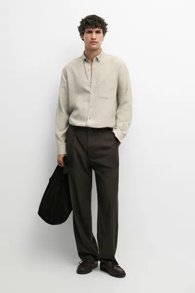 Massimo Dutti 100% Wool Relaxed Fit Pants