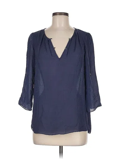 Pre-owned Massimo Dutti 3/4 Sleeve Blouse In Blue