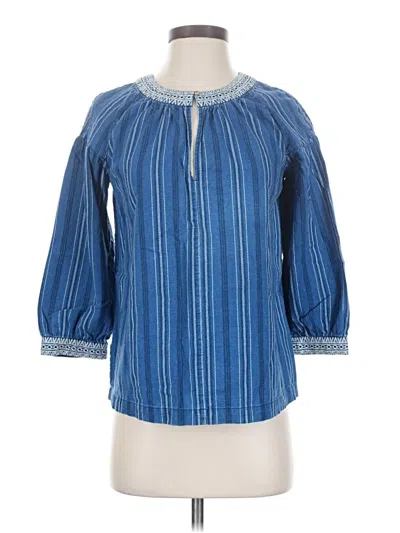 Pre-owned Massimo Dutti 3/4 Sleeve Blouse In Blue
