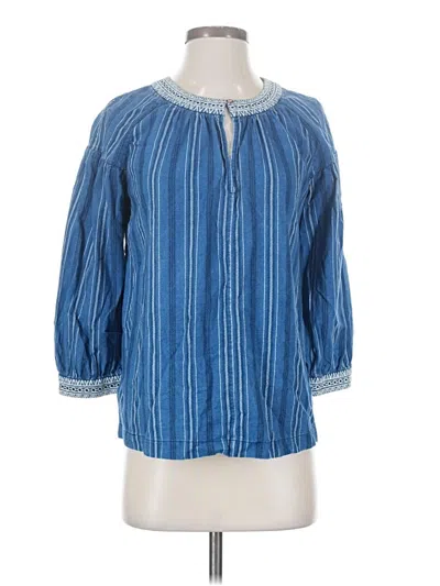 Pre-owned Massimo Dutti 3/4 Sleeve Blouse In Blue
