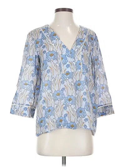 Pre-owned Massimo Dutti 3/4 Sleeve Blouse In Blue
