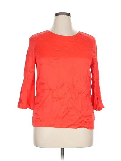 Pre-owned Massimo Dutti 3/4 Sleeve Blouse In Orange