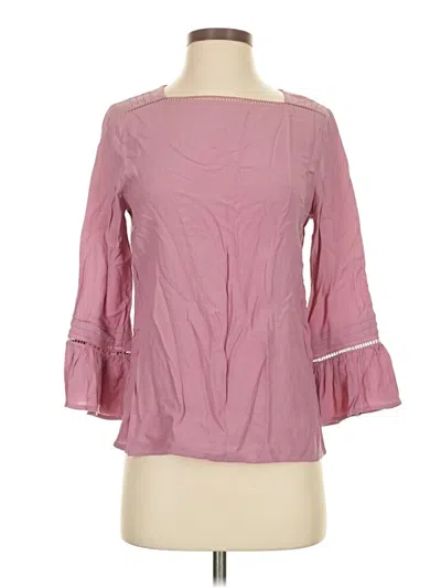Pre-owned Massimo Dutti 3/4 Sleeve Blouse In Pink